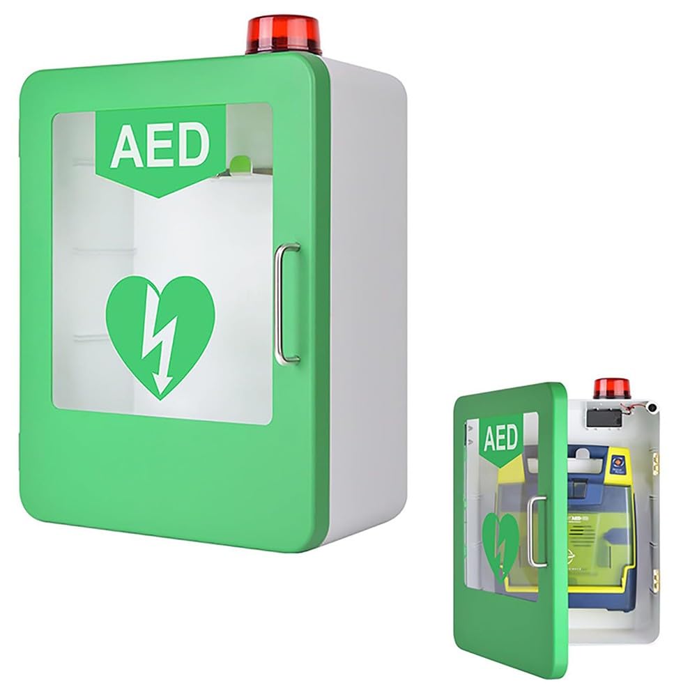 Armadietto di Stoccaggio per Defibrillatore DAE, Scatola di Allarme per Defibrillazione Cardiaca Montata A Parete, Armadietto di Pronto Soccorso
