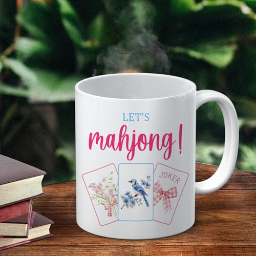 Taza de cerámica 11 oz diseño Floral Bird Mahjong miniatura 5