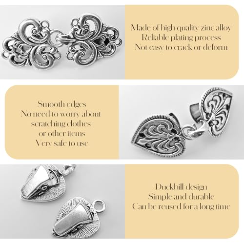 4-piece vintage sweater swirl cape cloak clips for dress retro cardigan shawl collar clasp dress shirt button clip for girl women