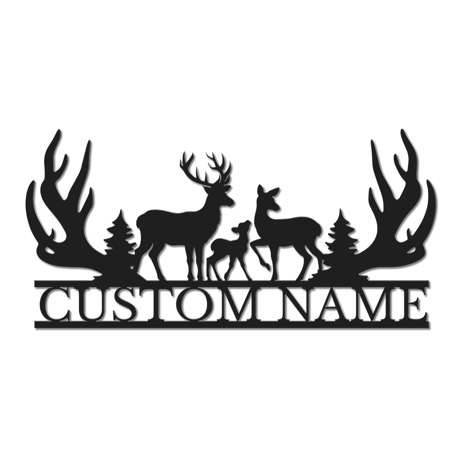 Personalized Deer Metal Sign, Custom Name Hunting Wall Art, Rustic Cabin Decor, Wildlife Gift for Dad, Forest Lodge Plaque, Outdoor Theme Accent, Hunter Anniversary Present (Style-2)