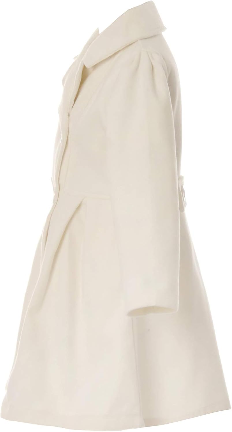 Side View of iGirlDress White Winter Coat