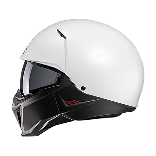 Miniatura 3 de HJC i20 Casco de motocicleta de cara abierta, aprobado por DOT (blanco, mediano)