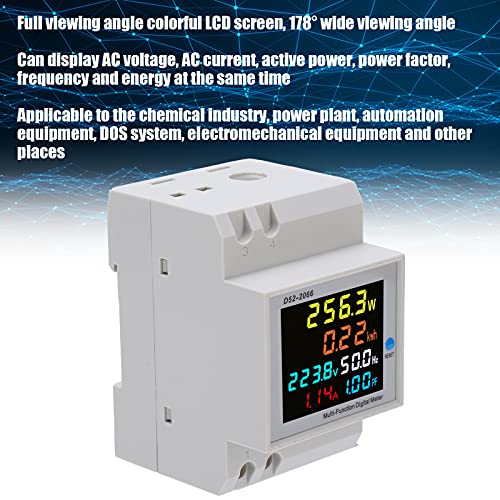 Image of D52-2066 Watt Hour Meter, Full Viewing Angle Colorful LCD Screen, Built in Transformer, Monitoring AC Voltage, Current, Power, for Chemical Industry, Power Plant, ABS Material