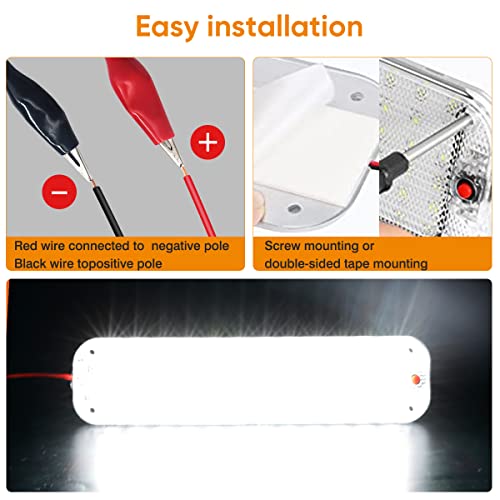 T6 12V Led Rv Ceiling Dome Light, Rv Lights Interior Fiexture For Rv Trailer Camper Boat Truck Van With On/Off Switch 800Lm Super Bright 72Leds Rv Interior Lighting Natural White 4000-4500K, 4Pack #TOP4