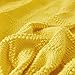 Large Yellow Cotton Knit Throw Blanket for Couch Sofa Bed - Home Decorative Soft Cozy Sweater Woven Fall Cable Oversize Knitted Blankets - 3.4 pounds 60 x 80 Inch