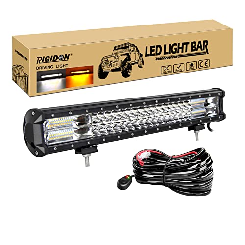 Barre led orange et blanc RIGIDON 20 pouces 288W avec faisceau pour camion et 4x4