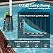 FLUENTPOWER Sump Pump, 1/2HP Submersible Water Pump, 2500GPH Utility Pump Manual Control for Swimming Pool Garden Pond Basement Draining, with 16.4Ft Cord, Adapters, Check Valve and Rope