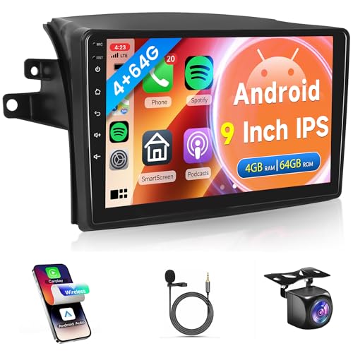 4G+64G Car Radio for Toyota Sienna 2004-2010 Rimoody Android Car Stereo Wireless Carplay Android Auto GPS WiFi 9 Inch Touchscreen Mirror Link Bluetooth FM/RDS EQ SWC Backup Camera