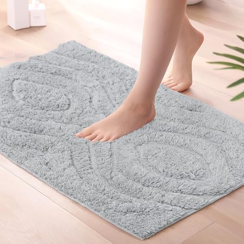 Image of Plain Super Soft Anti Skid (40x60 cm) Super Absorbent Mats Microfibre 2000 GSM Door Mats for Home /Bathroom /Bedroom /Kitchen /Floor Mat (Pack of 1) Pattren - Solid, Color - Grey