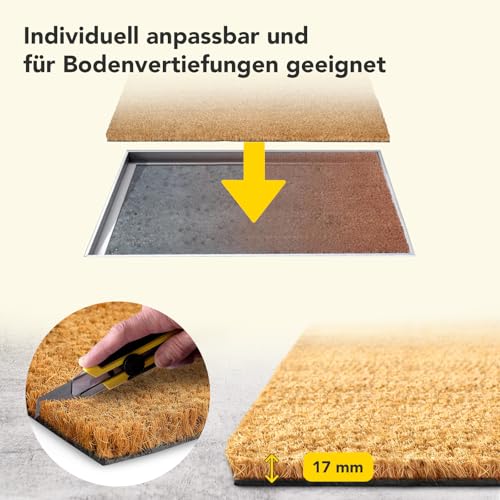 Felpudo de coco natural KARAT de 17 mm de altura con gran resistencia exterior 3