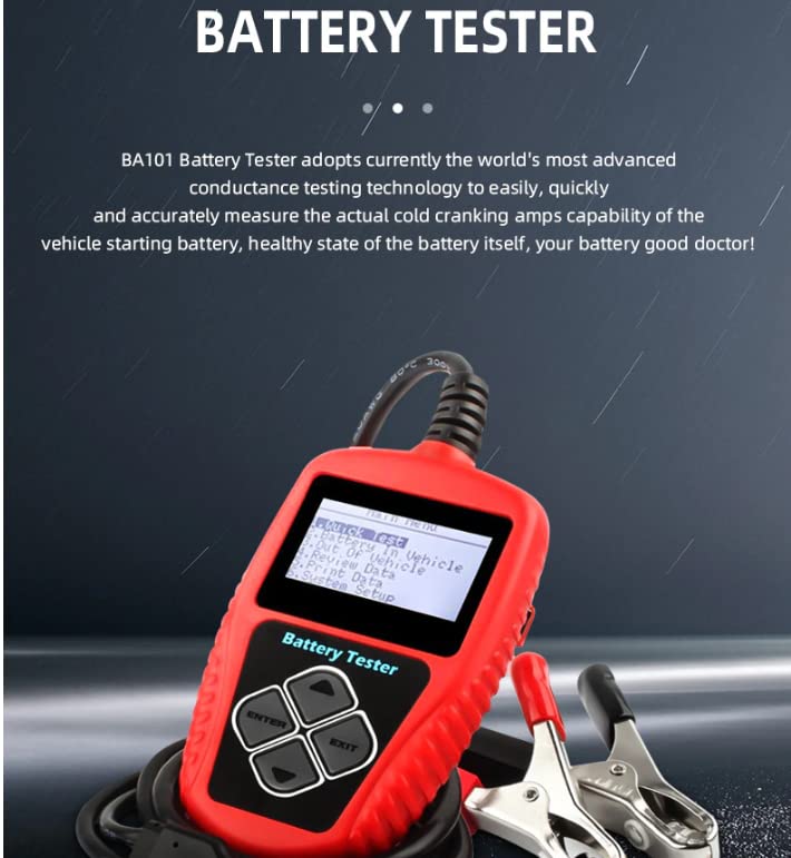 Car Battery Tester Quicklynks BA101 12V 100-2000CCA Battery System Detect Auto Load Battery Analyzer Car Battery Tool(BA101)
