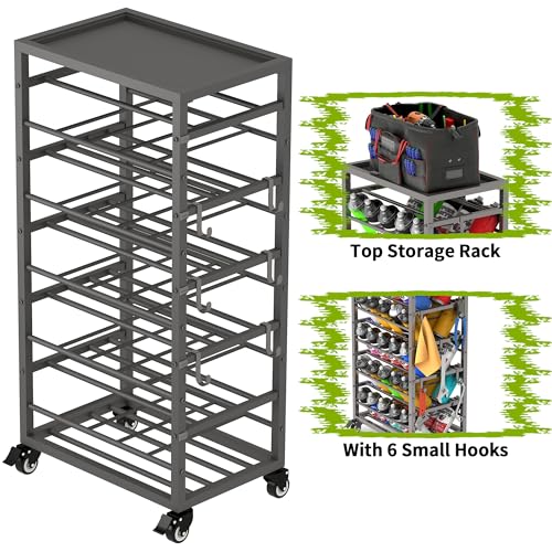 yeshine 50 Can Spray Paint Storage Rack, Rolling Aerosol Storage Cart, Metal Spray Bottle or Lube Holder, Aerosol Can Holder Rack, Paint Bottle Organizer for Garage And Craft Workroom by yeshine - Image 5