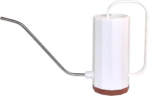 Regadera de interior blanca para plantas con boquilla larga bonita regadera pequeña para plantas de interior flores suculentas