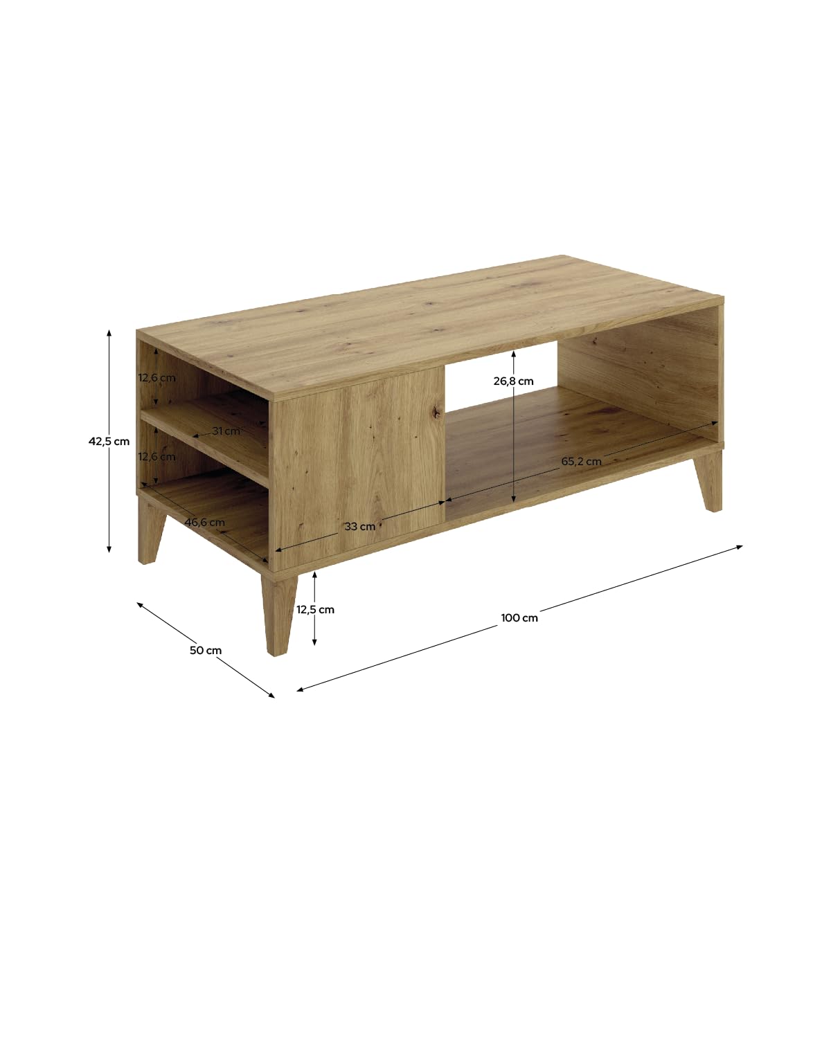DEKIT GRUPO RIMOBEL - Mesa Centro - Nordic -42,5X100X50cm