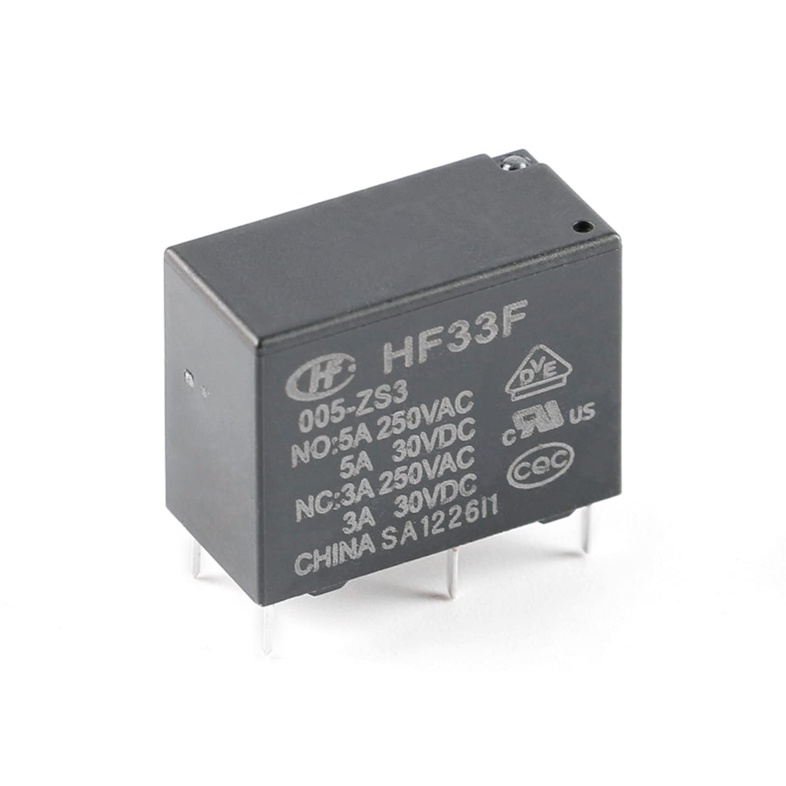 VDOQTLJT 20Pcs Relays 5V 12V 24V DC HF33F 005-ZS3 012-ZS3 024-ZS3 5Pins 5A Relay Module 5 Pin