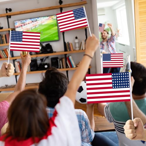 Drapeau américain à main avec impression double face nette pour décorations réussies - 6