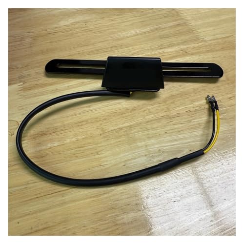 Feu arrière moto LED universel avec support de plaque d'immatriculation noir
