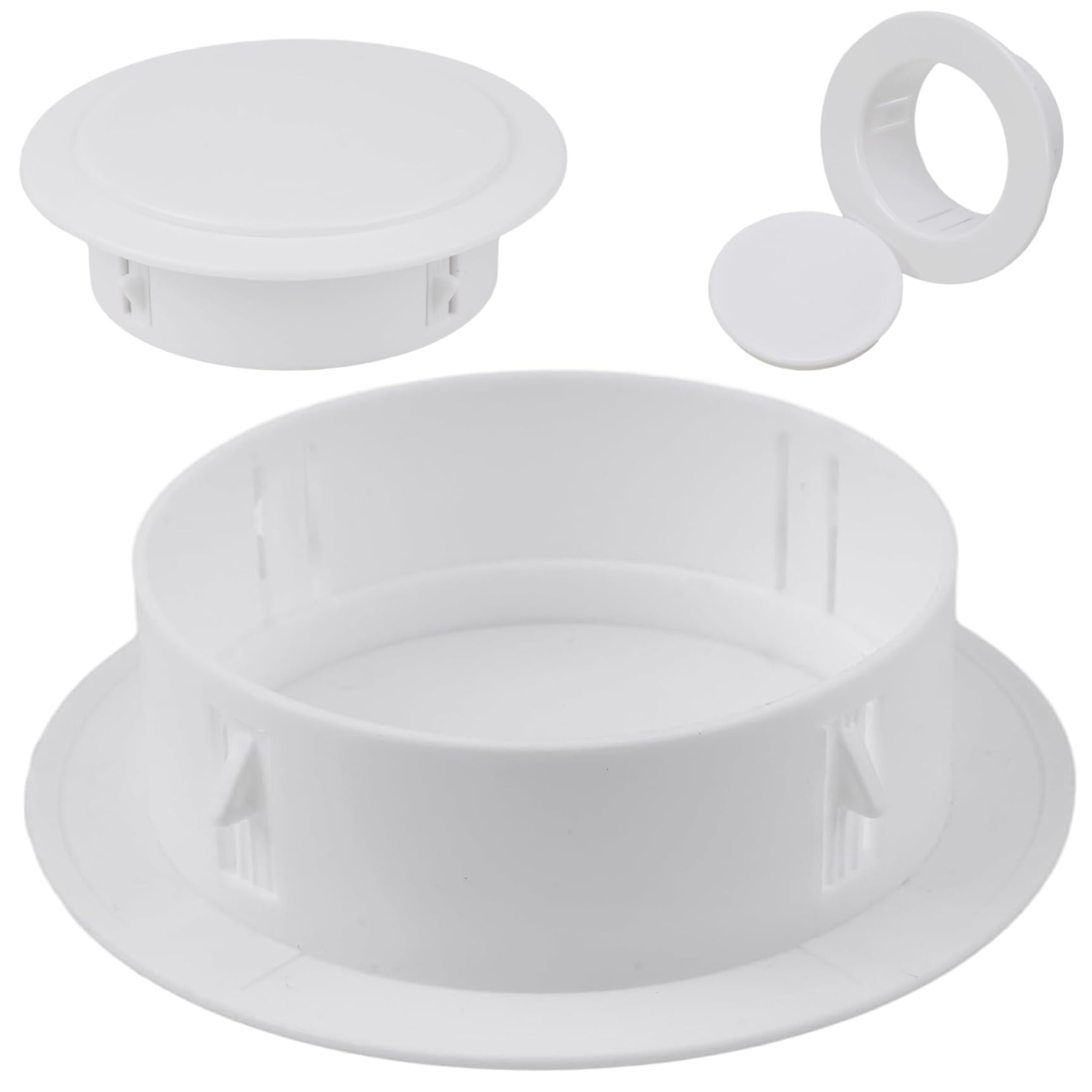 4in (100mm) Decorative Round Wall Hole Cover & Vent Cap, Multipurpose Easy Install Air Conditioning Duct Concealer for Pipes, Cable & Vent Hiding