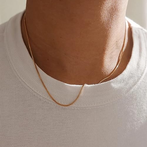 Dainty Choker Necklace for Women 18K Gold Plated Shining Dots Box Chain Sparkle Necklaces Cute Paperclip Link Herringbone Necklace Exquisite Jewelry Gifts for Mom Girlfriend3