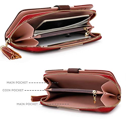 Image of RFID Wallets for Women with Multiple Card Slots and Cellphone Compartment, Womens Wallet