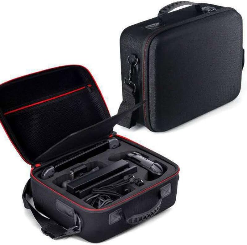 Carrying Case for Switch OLED Console/Controllers/Headset/Games,All-in-One Protective Case Waterproof Shock-Absorbing Scratch-Proof Shock-Proof Waterproof Moisture-Proof Dust-Proof (Black)