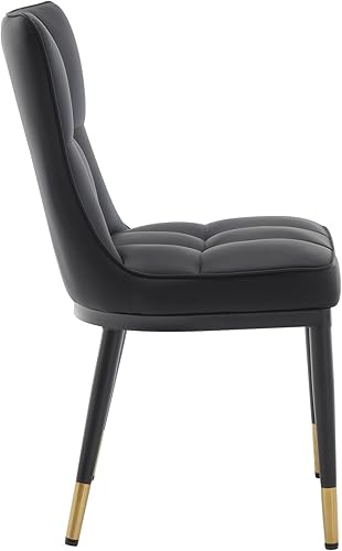 Miniatura 9 de Juego de 6 sillas de comedor modernas, cómodas sillas de comedor con asiento grueso, sillas de cocina tapizadas de piel sintética con patas de Pu