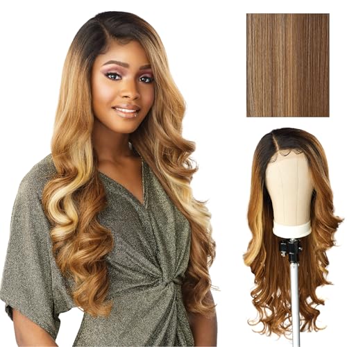 Sensationnel Butta Lace Wigs - Unit 7 Extra Wide 5 Inch Deep Parting Synthetic Preplucked Hairline Glueless Lacefront (FLAMBOYAGEBLONDE)