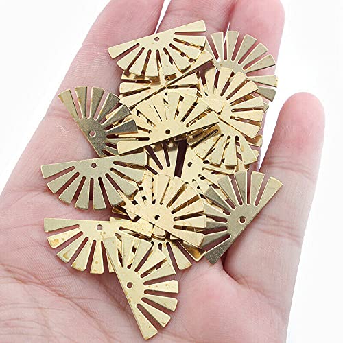 Acxico 25Pcs Raw Brass Half Sun Sunny Charms Pendants For Jewellery Making 12 * 24Mm #TOP3