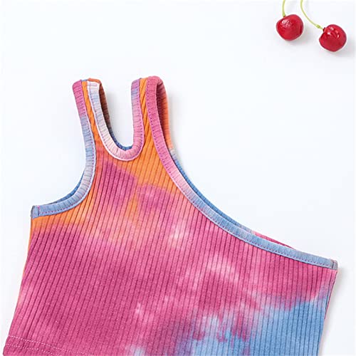 Toddler Baby Girls Dance Tank Top One Shoulder Racerback Crop Shirts Vest Summer Casual Solid Sleeveless Sports Clothes2