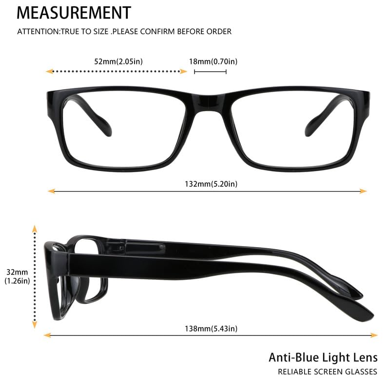 Image of 4 Pack Reading Glasses, Blue Light Blocking Computer Reading Glasses for Women and Men, Lightweight Readers(Black,+4.50 Magnification)