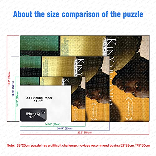 ZKSB Kinyarwanda Puzzle 1000 Teile Spielzeug für Erwachsene 1000 Teile Filmpuzzle Wachstumspartner für Kinder 38x26cm – Bild 4