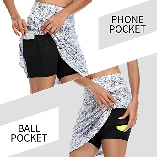 Image of M MOTEEPI Modest Knee Length Skorts Skirts for Women Tennis Athletic Golf Skort with Pockets UV Protection High Waist
