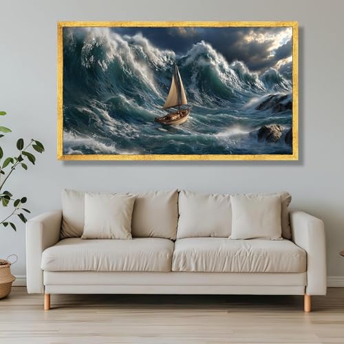 Tableau de vagues océaniques et paysage marin en 20 x 40 cm - 4