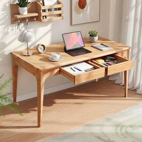 Zevemomo Solid Wood Desk with Drawers