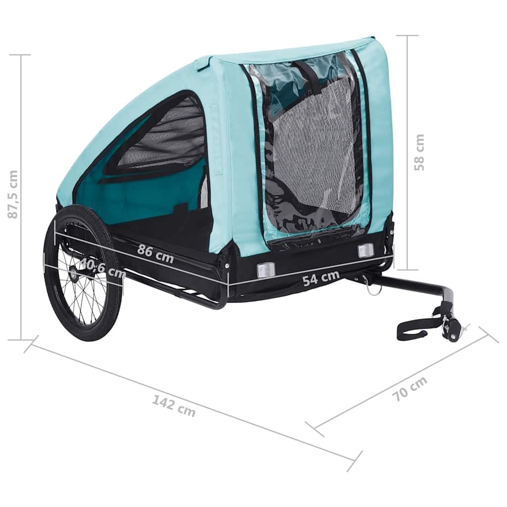 Amazon.co.jp: vidaXL 自転車用ペットトレーラー ブルー＆ブラック, 犬