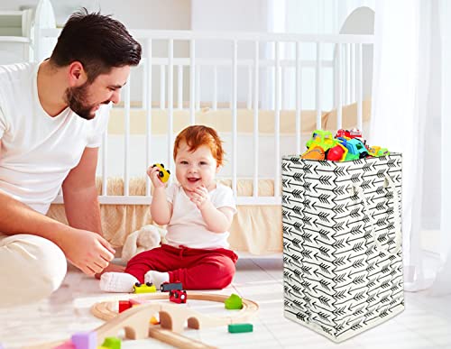 Hiyagon 75L Freestanding Laundry Basket,Large Collapsible Tall Clothes Hamper With Handles,Waterproof Toy Storage Bin For Boys And Girls,Baby Nursery(Arrows) #TOP4