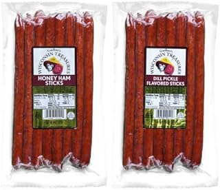 Gardner's Meat Sticks 2-Pack – Honey Ham & Dill Pickle (1oz Sticks, Pack of 8 Each) | Sweet & Savory Low Carb Snack Combo