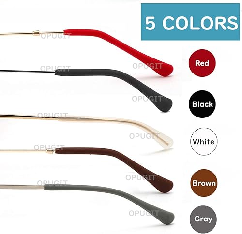 Miniatura 5 de 8 pares de puntas de punta de lentes para orejas, tubos antideslizantes, puntas de repuesto de silicona para patas de metal fino, 4 negro4 grises