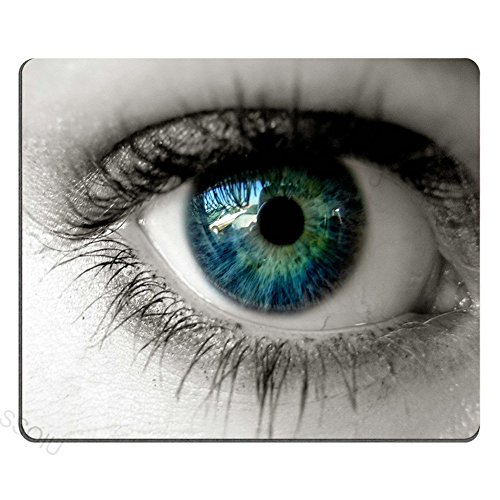 SSOIU Blue Eye Pattern Background Custom Rectangular Mouse Pad Oblong Gaming Mousepad