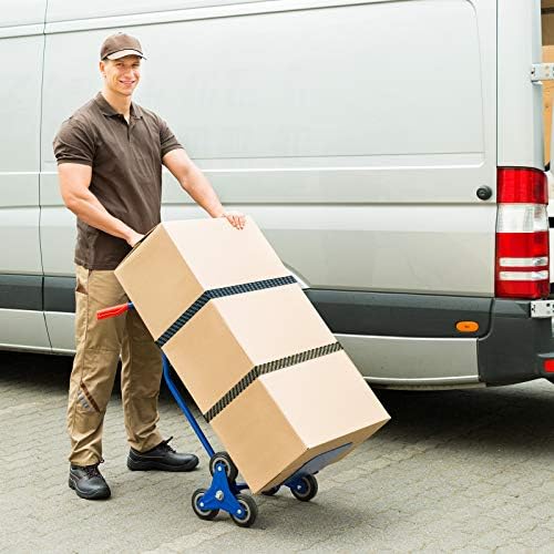 Miniatura 6 de Correa elástica plana ajustable de 40 pulgadas con hebilla de metal de longitud ajustable y gancho para carritos de mano de carga de campamento (3