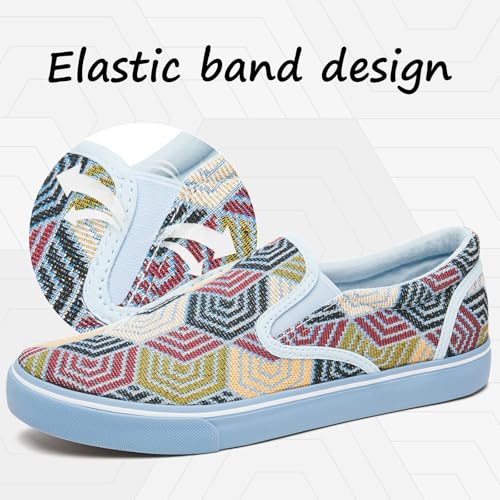 Image of yageyan Mens Slip on Sneakers Loafers Shoes Canvas Black Shoes Canvas Blue Casual Fashion Shoes