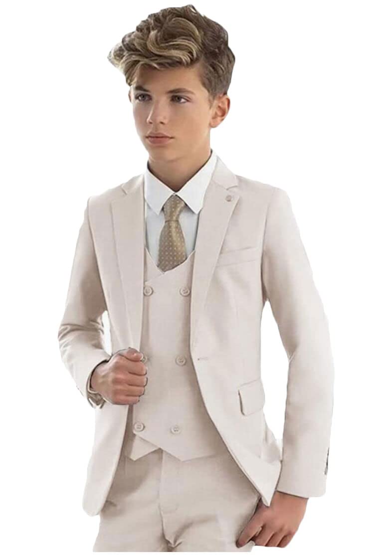 Traje formal infantil de 3 piezas con solapa de pico; chaqueta, chaleco y pantalones, traje de fiesta, esmoquin para bodas