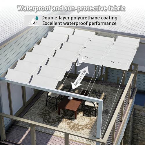 Auvent rétractable imperméable protection UV store de terrasse réglable 250x250 - 7