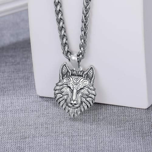 Wolf Necklace 925 Sterling Silver Wolf Pendant for Men4