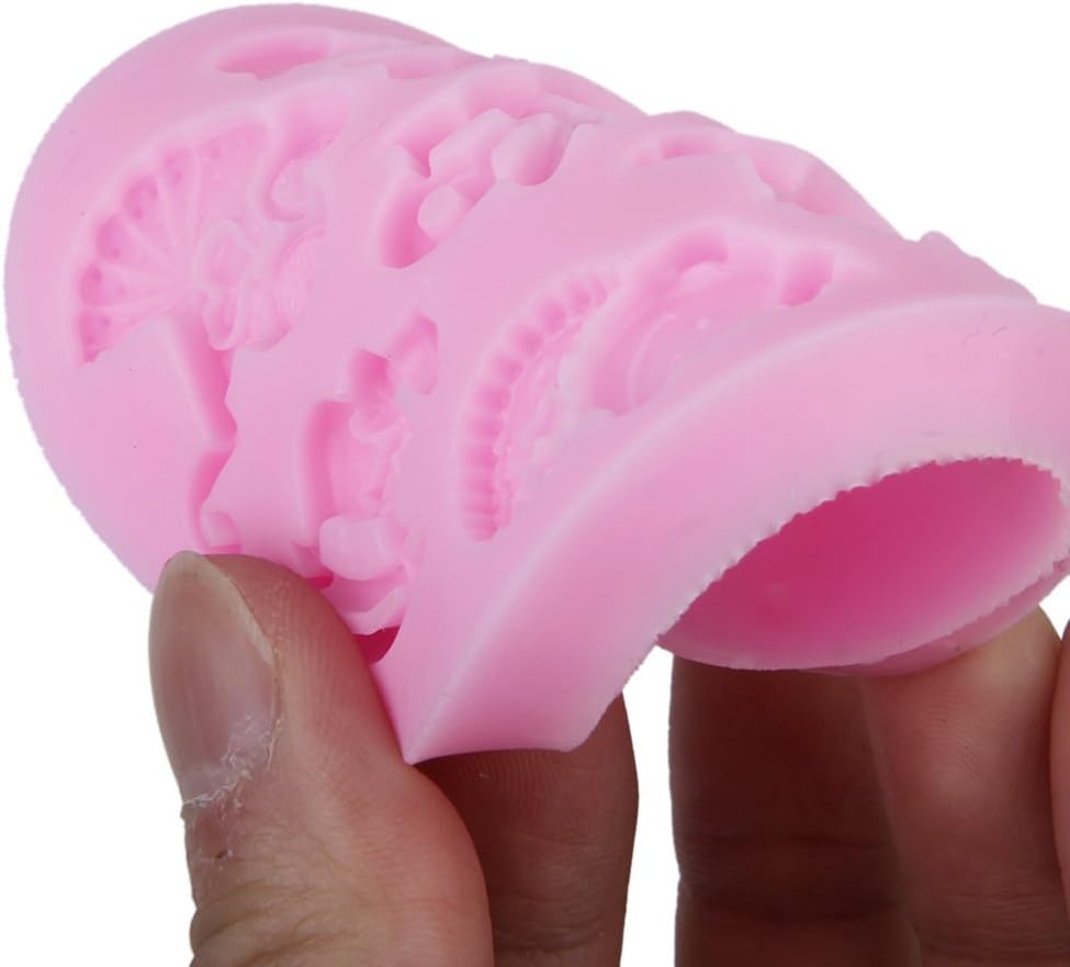MaltonYO17 Baby Shower Theme Silicone Fondant Chocolate Mould Cake Decorations (Pink)