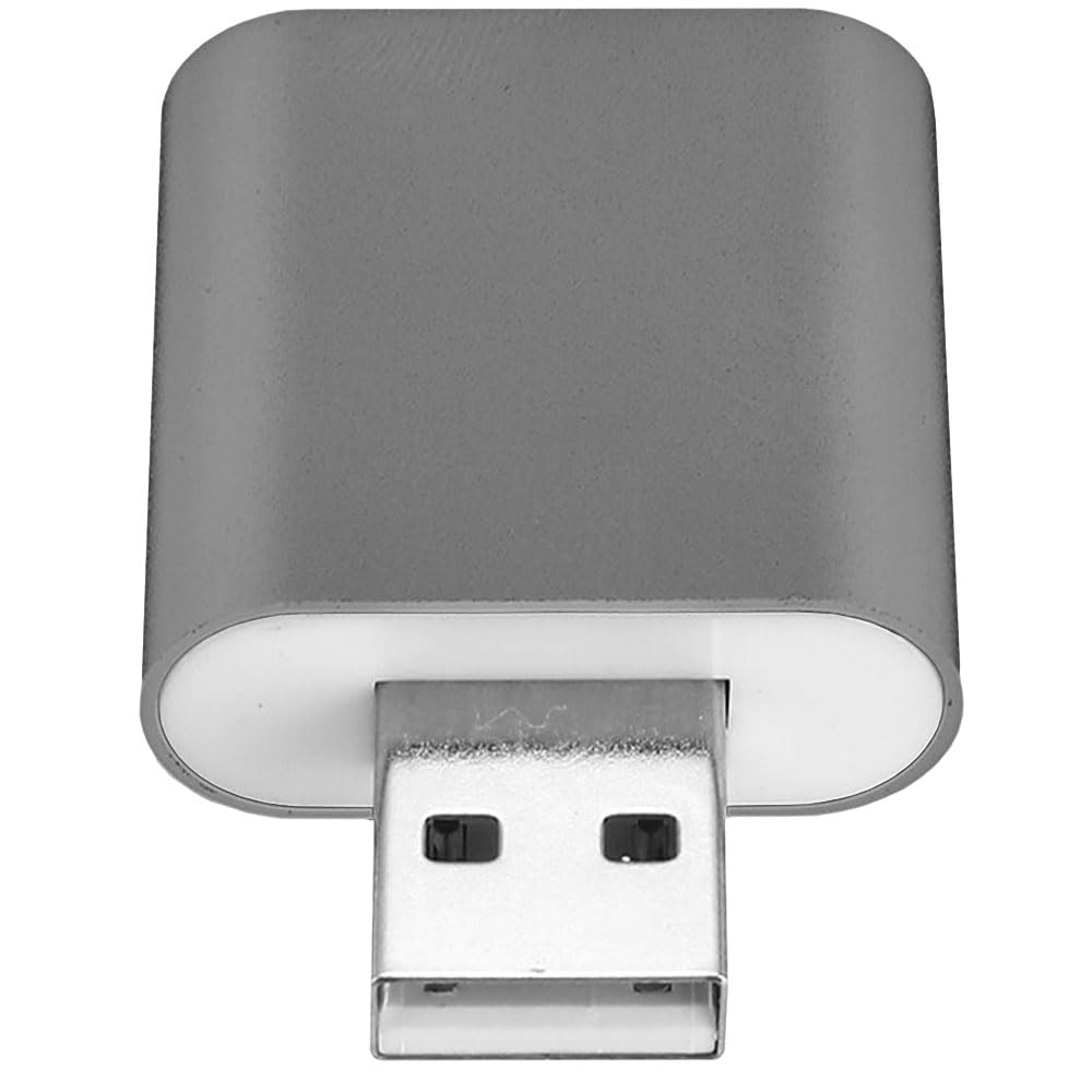 Ociodual Zewnętrzna karta dźwiękowa USB 2.0 na gniazdo jack 3,5 mm audio mikro adapter GF2419 srebrny mikrofon do komputera, laptopa