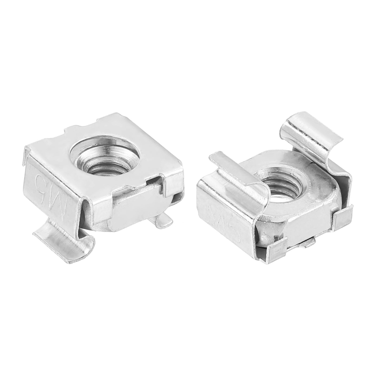 QUARKZMAN M5 x 0,8mm Gabbia Dado 5pz Scatto Gabbia Dadi Carbonio Acciaio Zinco Placcato Metrico Dado per Server Rack Armadietto Argento