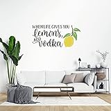 godblessign When Life Gives You Lemons Add Vodka Decal, Summer Drink Wall Decal, Decor for Home Bedroom Kitchen, Removable Vinyl Sticker for Anniversary Holiday Housewarming,28'