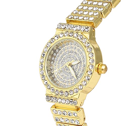 Image of Haute Sauce Women's Embellished Analog Dial with Stainless Steel Strap | Battery Power | Foldover Closure | Quartz Movement | Fashion Wrist Belt Watch for Female and Girls