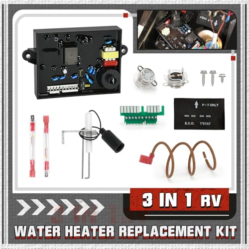 Image of 3 in 1 91365 RV Water Heater Control Circuit Board with Fuse,91447 Thermal Cut Off & ECO Thermostat Kit, 93868 Spark Sensor Igniter Electrode Compatible with Atwood Dometic